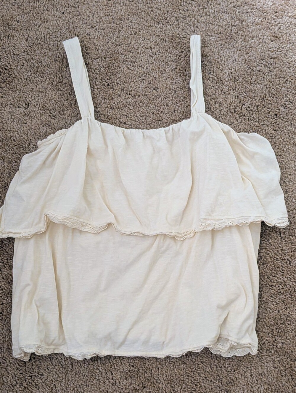 Toad&Co Cream Ruffle Lace-Trim Camisole